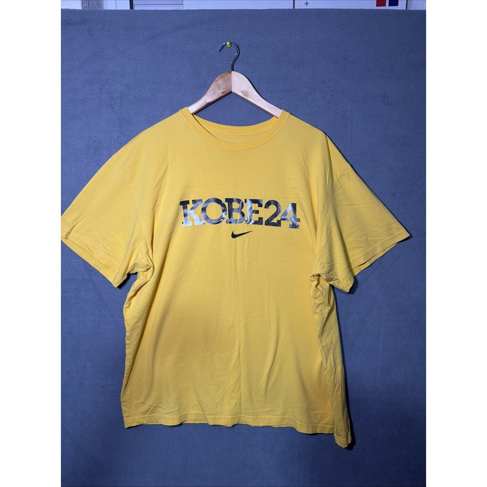 Nike KOBE BRYANT 24 Gold drifit grahic Black mamba logo mentality shirt 2XL